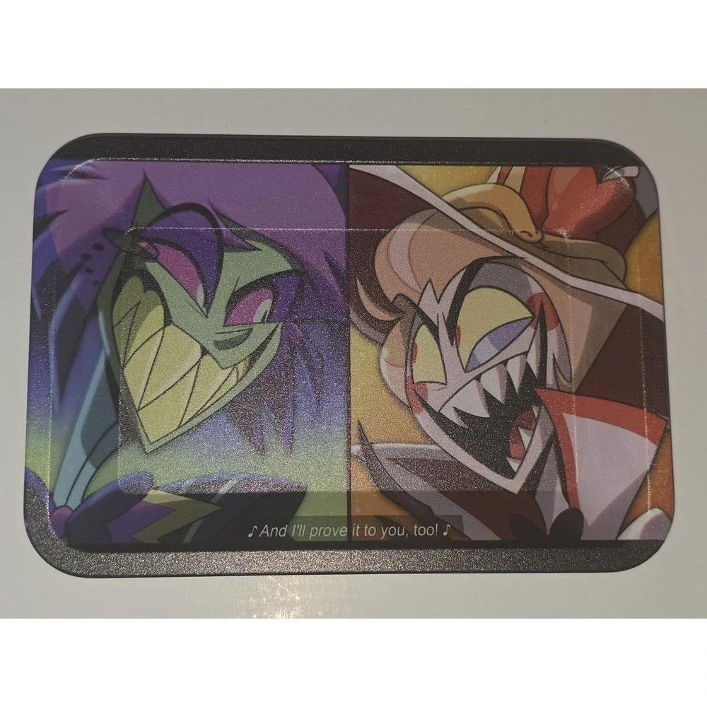 Alastor Lucifer Small Metal Rolling Tray 7x5 Hazbin Hotel Utility Tin Valet Tray